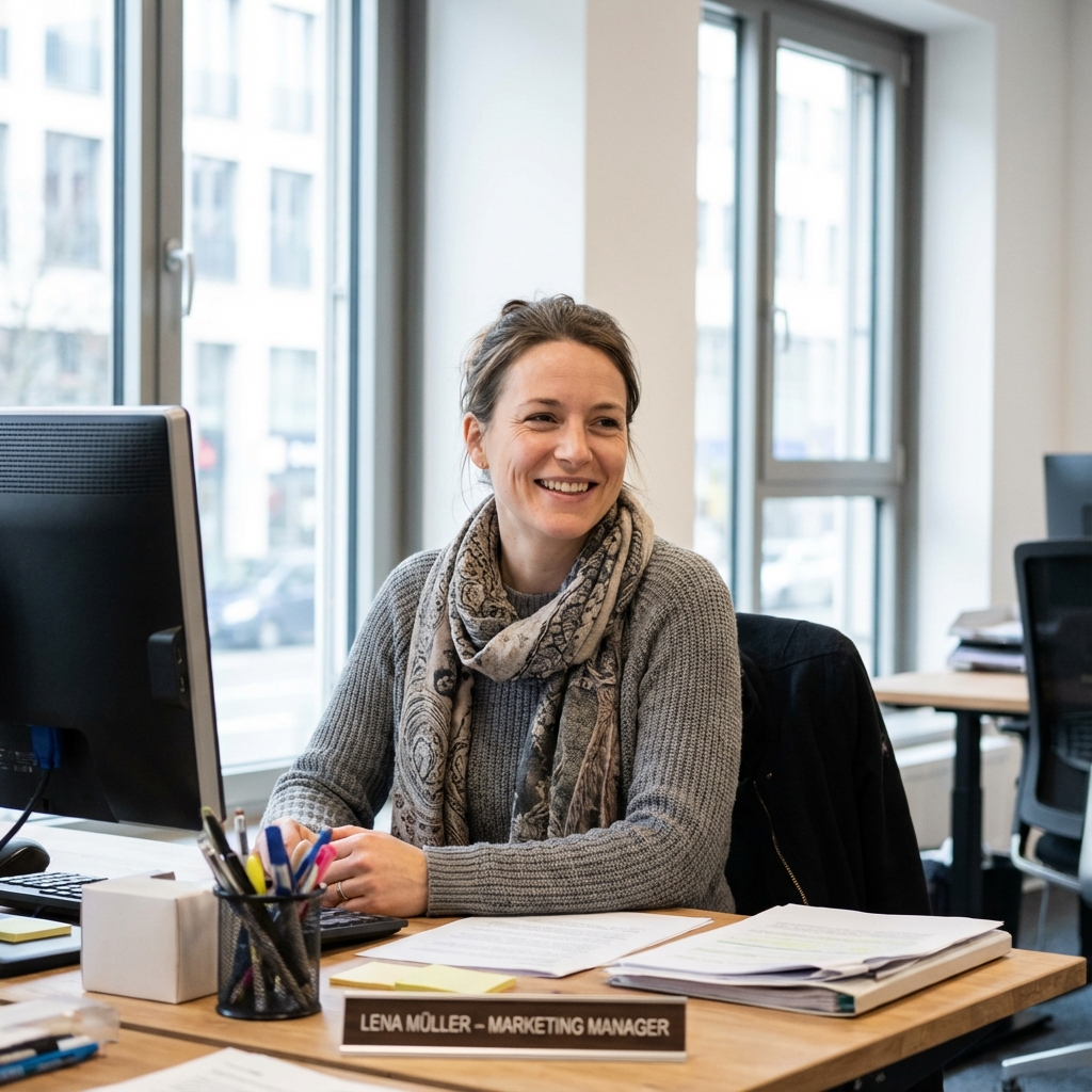 Fröhliches Marketing Team im Workshop