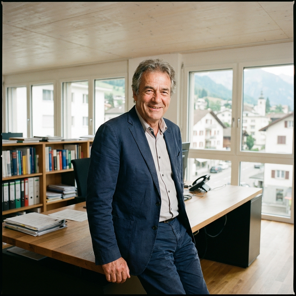 Erfolgreicher Geschäftsführer mit Team